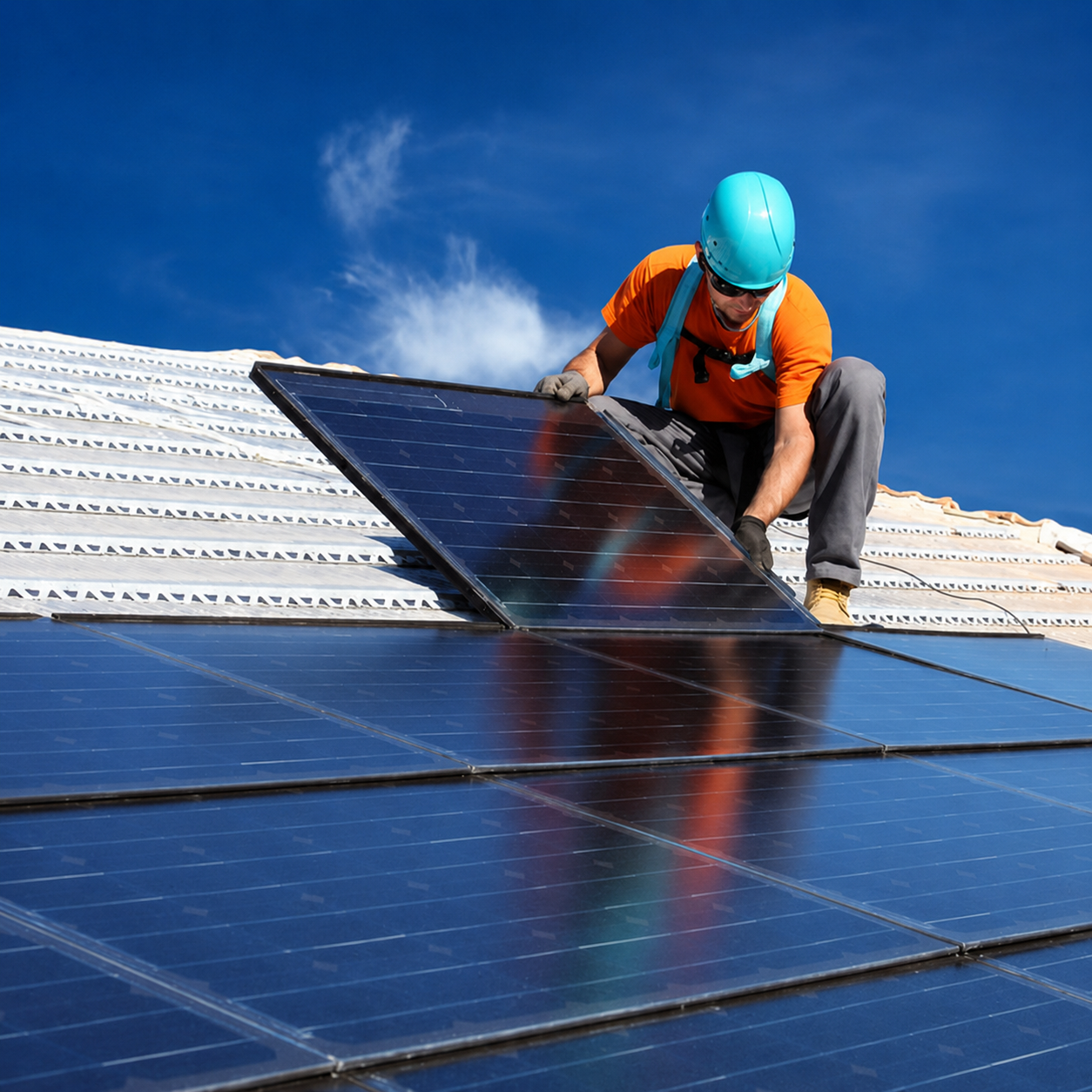 Expert solar panel installation services in India by Ashirwad Solar technicians 